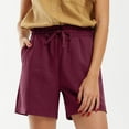 thumbnail image 1 of Sakmal High Waisted Shorts Women Wide Leg Red Comfy Solid Beach Vacation Shorts with Pockets, 1 of 9