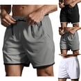 thumbnail image 1 of Sakmal Shorts for Men Bermuda Wide Leg Black Solid Drawstring 7 Inch Shorts for Men L, 1 of 5