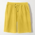 thumbnail image 1 of Sakmal Shorts for Men Sweat Yellow with Pockets Solid Pants for Men Under$10, 1 of 5