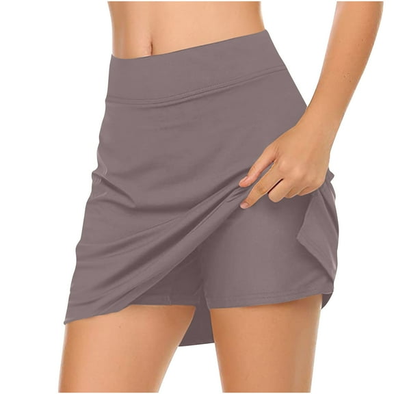 Sakmal Shorts for Women Oversized Gray Athletic A line 6" Comfy Mini Skirt Skorts for Women