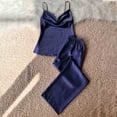 thumbnail image 1 of Sakmal Silky Pajamas for Women Set Tank Top and Pants Matching Solid Sleepwear Set ,Blue,M, 1 of 6