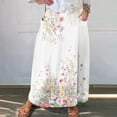 thumbnail image 1 of Sakmal Skirt Womens Straight White Maxi Summer Floral Skirts with Pockets, 1 of 5
