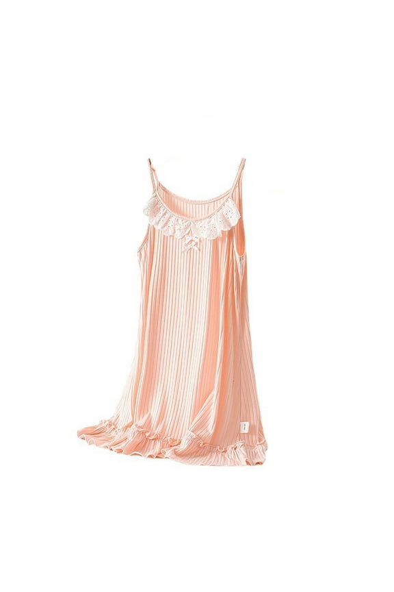 Sleep Dress for Women Plus Size Cotton Nightshirt Pink Sleeveless Nightgowns for Women