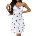thumbnail image 1 of Sakmal Sleeveless Womens Moomoo Nightgowns Valentines Love Babydoll Cute Nightwear Short Heart Print Ladies Nightgown M, 1 of 4
