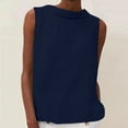 thumbnail image 1 of Sakmal Slim Fitted Tank Tops Women Cotton Linen Crew Neck Shirts Solid Summer Blue Womens Tank Tops L, 1 of 7