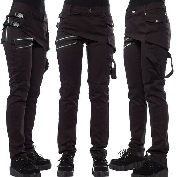 Sakmal Slim Straight Women's Pants Hiking Tactical Stretchy Cargo Plain Full Length High Waisted Black Pants with Pockets