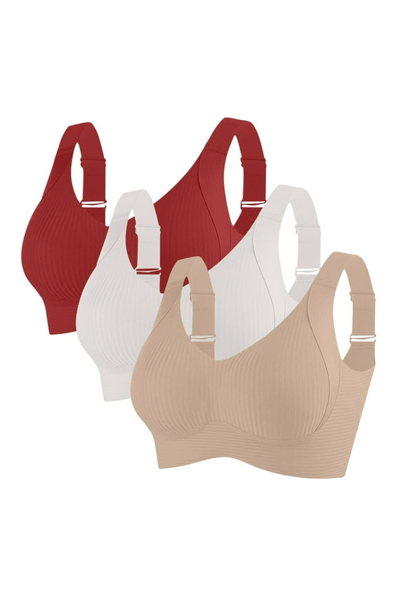 Smoothing Womens Sports Bras Balconette White Bralette Soft Cup Ladies T-Shirt Bras 2X,3-Pack