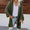 thumbnail image 1 of Sakmal Soft Cardigan Sweaters Womens Tunic Knitted Open Front Cardigan Long Green Sweater Coat, 1 of 6