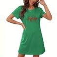 thumbnail image 1 of Sakmal Soft Moo Moos for Women Nightgowns Short Sleeve Love Valentines Sleep Dress Heart Print Short Nightgowns for Women XL, 1 of 5