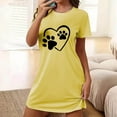 thumbnail image 1 of Sakmal Soft Moomoo Night dress for Women Yellow Short Sleep Dress Short Sleeve Print Nightgowns for Women, 1 of 6