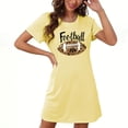 thumbnail image 1 of Sakmal Soft Womens Moomoo Nightgown Yellow Loose Thanksgiving Comfy Night dress Football Mom Print Crew Neck Short Short Sleeve Nightgowns S-2XL, 1 of 4