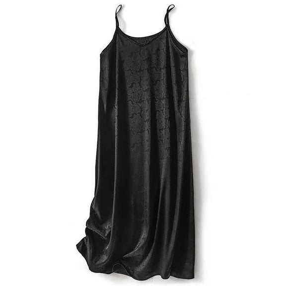 Sakmal Solid Summer Dresses for Women 2024 Loose Fit Comfy Sleeveless Lightweight Black Long Slip Dress