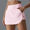 thumbnail image 1 of Sakmal Spandex Women's Shorts Pink Workout 4" Mini Skirt Tennis Quick Dry Skorts for Women, 1 of 9