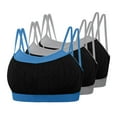 thumbnail image 1 of Sakmal Sports Bras for Women Large Bust 3 Pack Spaghetti Straps Stretchy Seamless Blue Solid Womens Sports Bras M, 1 of 9
