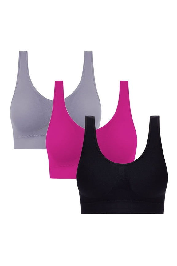 Sports Bras for Women Large Bust Compression Running Sports Bras for Ladie S,3-Pack