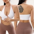 thumbnail image 1 of Sakmal Sports Bras for Women Wireless Halter Yoga Solid Compression White Womens Sports Bras M, 1 of 5
