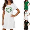 thumbnail image 1 of Sakmal St Patrick's Day Moomoo Womens Nightgowns Short Sleeve Lightweight Nightwear Short Shamrock Print Irish St Paddys Day Ladies Nightgown L, 1 of 5