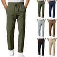 thumbnail image 1 of Sakmal Straight Leg Men's Khaki Pants Work Slacks Green Classic Fit Chino Pants for Men L, 1 of 5