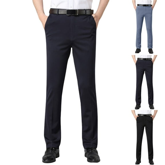 Sakmal Straight Leg Mens Khaki Pants Dress Trousers Black Slacks Chino Pants Men