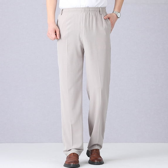 Sakmal Straight Leg Mens Khaki Pants Work Gray Business Casual Classic Fit Chino Pants Men M
