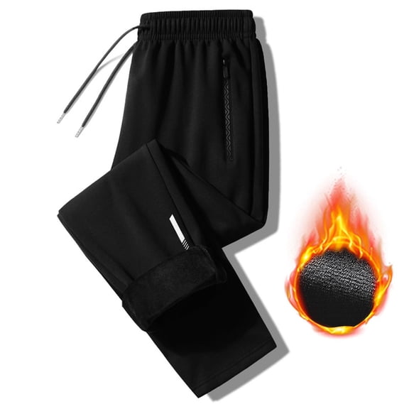 Sakmal Stretchy Sweatpants Men's and Big Men's Open Bottom Wide Leg Fleece Lined Pants Lihtweight Hiking Black Mens Sweatpants 7XL