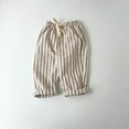 thumbnail image 1 of Sakmal Striped clothes for children drawstring Yellow Cotton and line with pocket shorts for boys and girls, 1 of 3