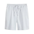 thumbnail image 1 of Sakmal Sweatpants Casual Shorts for Men White Breathable Lightweight Loose Fit Solid Men'S Pants, 1 of 3