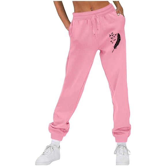 Sakmal Sweatpants Women Drawstring Fleece Lined Joggers Pants Workout Athletic Solid Joggers for Women S