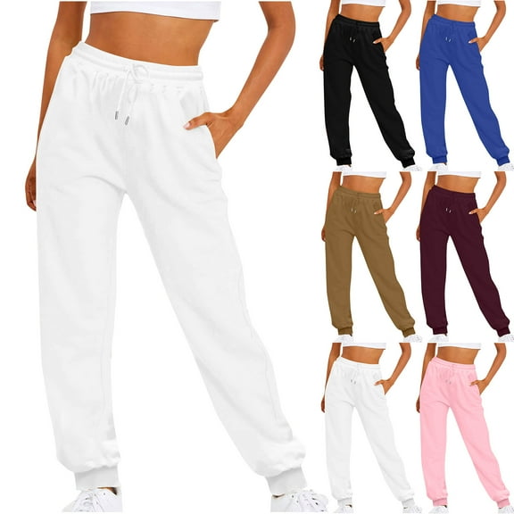 Sakmal Lightweight Sweatpants Women Joggers Pants with Pockets 30" Inseam Blue Solid Sweatpants Women L