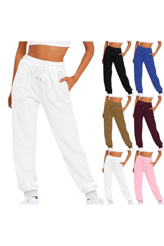 Lightweight Sweatpants Women Joggers Pants with Pockets 30" Inseam Blue Solid Sweatpants Women L