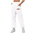 thumbnail image 1 of Sakmal Sweatpants for Women Plus Size White Joggers Pants Running Graphic Spring Womens Joggers L, 1 of 4