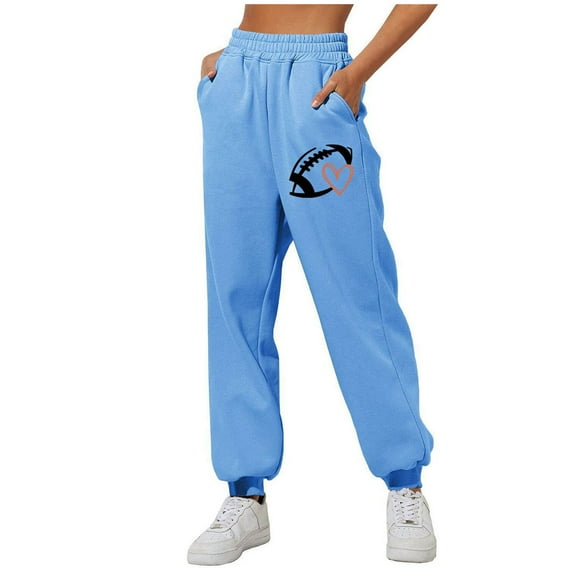 Sakmal Sweatpants for Women High Waisted Joggers Pants Stretchy Blue Graphic Workout Sweatpants Women S