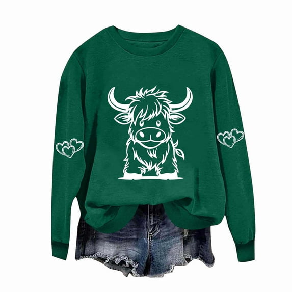 Sakmal Sweatshirts Women Cute Green Fall Sweatshirts Soft Cartoon Fall Clothes 2025