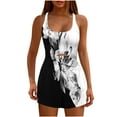 thumbnail image 1 of Sakmal Swim Rompers for Women 2025 Square Neck Racerback Sleeveless White Short Jumpsuits Floral Rompers, 1 of 4