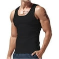 thumbnail image 1 of Sakmal Tank Tops Men Under $5 Crew Neck Black Black Breathable Workout Camisole Muscle Solid Sleeveless T Shirts for Men, 1 of 6