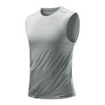 thumbnail image 1 of Sakmal Tank Tops Plus Size for Men Gray Gray Crew Neck with Pockets Fast-Drying Solid Camisole Muscle Mens Sleeveless Tee Shirts, 1 of 7