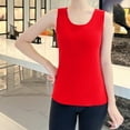 thumbnail image 1 of Sakmal Tank Tops for Women Crew Neck Cute Shirts Pink Solid Casual Tank Tops for Women 2XL, 1 of 5