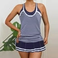 thumbnail image 1 of Sakmal Tankinis Women Bathing Suits Two Piece Sets Blue Plus Size Swim Skirt Bathing Suits Full Coverage Swimsuit Sets, 1 of 6