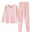 thumbnail image 1 of Sakmal Thermal Underwear Set for Women Cotton Long Johns Loungewear for Cold Weather Pink Base Layer for Women Sizes M-3XL, 1 of 4