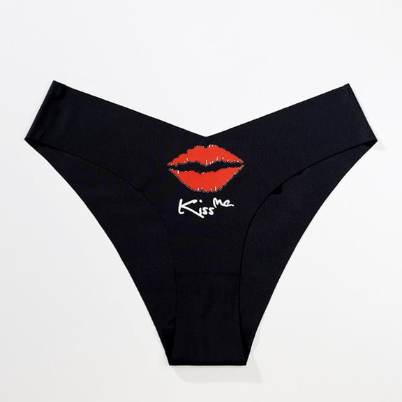 Sakmal Thong Underwear Women Plus Size Cheeky Panties Black Stretch Womens Panties S