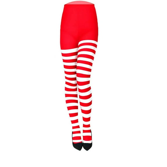 Sakmal Tights Women Striped Red Christmas Thermal Pantyhose High Waisted Womens Tight
