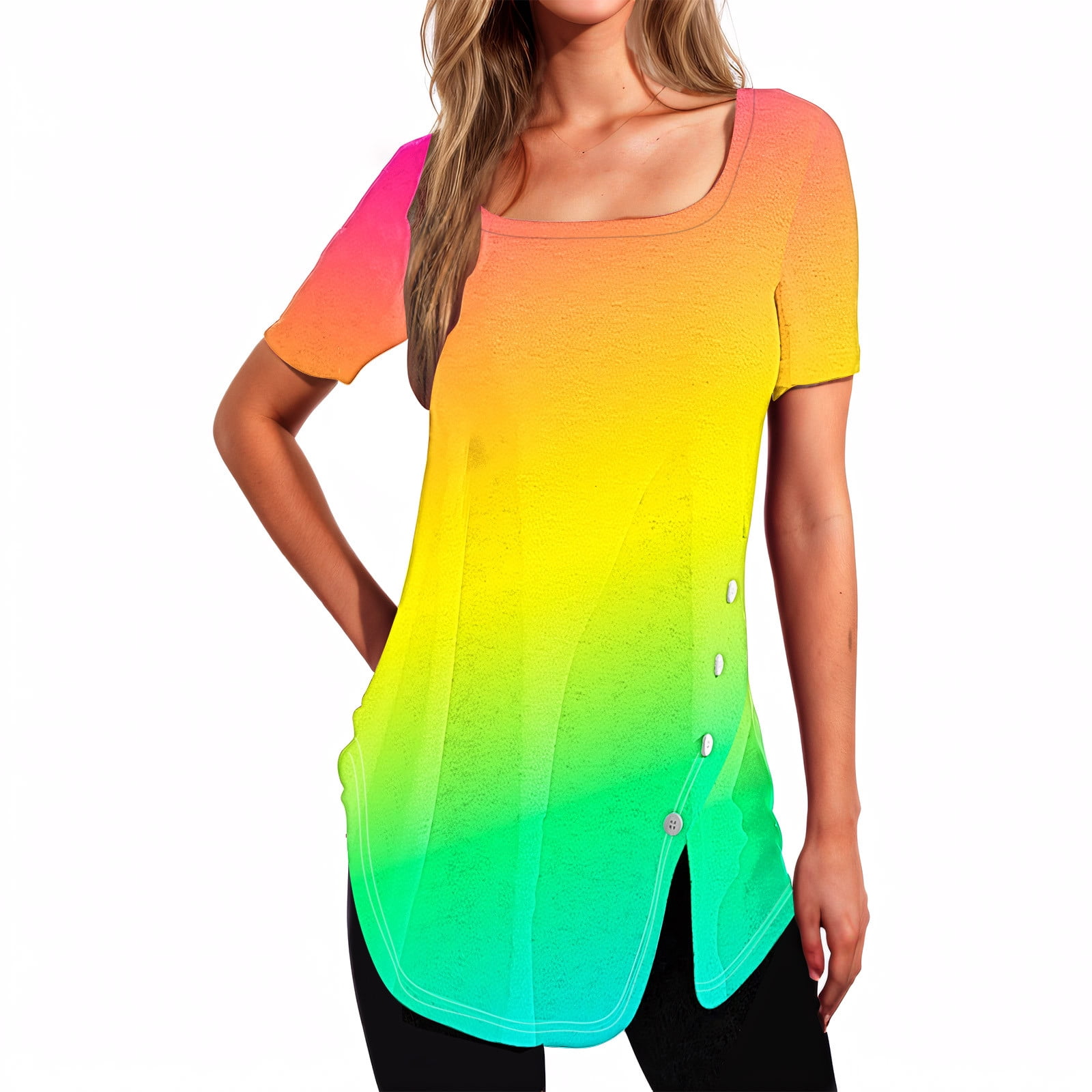 Sakmal Tops For Women Trendy Summer Square Neckline Short Sleeve sakmal-tops-for-women-trendy-summer-square-neckline-short-sleeve