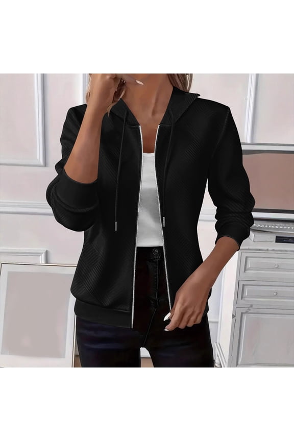 Track Jackets for Women Black Fall Workout Jacket with Pockets Solid Cropped Tops for Women