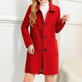 thumbnail image 1 of Sakmal Trench Coat Women Plus Size Fall Red Jacket Fashion Long Womens Jackets 3XL, 1 of 7