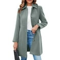 thumbnail image 1 of Sakmal Trench Coat for Women Wool Winter Jacket Long Trendy Gray Womens Jackets M, 1 of 9