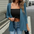 thumbnail image 1 of Sakmal Trendy Shirts Women Lightweight Blue Cardigan Long Sleeve Crew Neck Solid Shirts for Women, 1 of 9