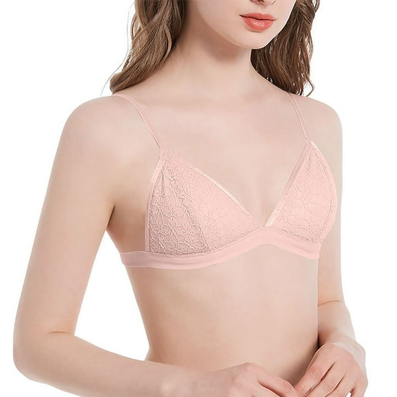 Sakmal Triangle Bras Women Seamless Bralette Everyday Lace Pink Extra Lift T-Shirt Bras for Women S