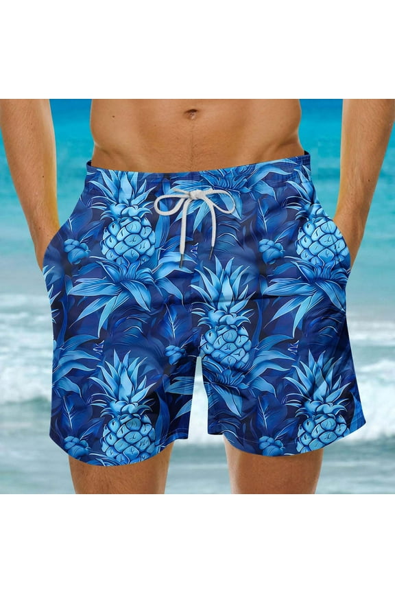 Tropical Mens Shorts Board Big and Tall Bermuda Casual Hawaiian Streetwear 7 Inch Shorts for Men L
