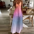 thumbnail image 1 of Sakmal Tropical Summer Dresses for Women A Line Sundress Maxi Purple Dress Gradient Beach Dresses with Pockets, 1 of 5