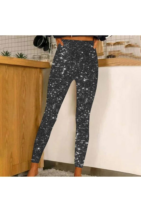 Tummy Control Leggings for Women Soft Black Compression High Waisted Yoga Pants Graphic Gym Full Leggings